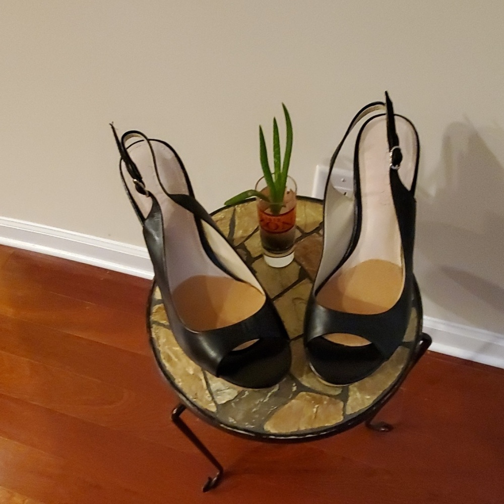 Black Wedge Heel Sandal